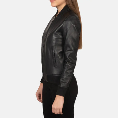 Naya Leather Bomber Jacket for Women | Order Now