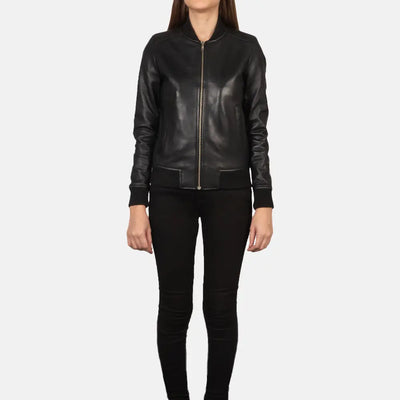 Naya Leather Bomber Jacket for Women | Order Now