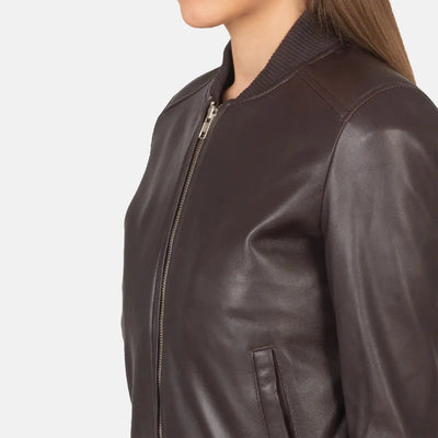 Naya Leather Bomber Jacket for Women | Order Now