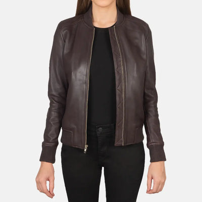 Naya Leather Bomber Jacket for Women | Order Now