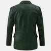 Olive Heritage Leather Blazer Men Green