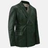 Olive Heritage Leather Blazer Men Green