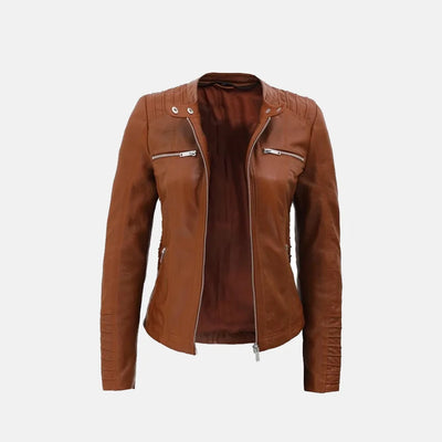 Origins Hooded Leather Jacket Womens