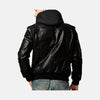 Pioneer Cruiser Leather Motorcycle Jacket with Removeable Hood