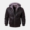 Pioneer Cruiser Leather Motorcycle Jacket with Removeable Hood