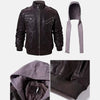 Pioneer Cruiser Leather Motorcycle Jacket with Removeable Hood