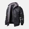 Pioneer Cruiser Leather Motorcycle Jacket with Removeable Hood