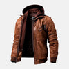 Pioneer Cruiser Leather Motorcycle Jacket with Removeable Hood