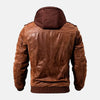 Pioneer Cruiser Leather Motorcycle Jacket with Removeable Hood