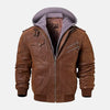 Pioneer Cruiser Leather Motorcycle Jacket with Removeable Hood