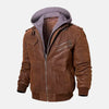 Pioneer Cruiser Leather Motorcycle Jacket with Removeable Hood