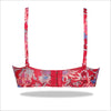 Floral Crinkled Bra - Padded with stretchable floral straps