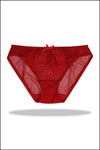 Red Mesh Bra with Strethable Panty Set