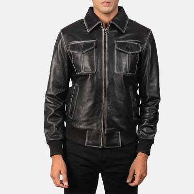 Rhythm Leather JacketLeather Bomber Jacket