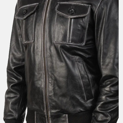 Rhythm Leather JacketLeather Bomber Jacket