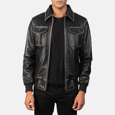 Rhythm Leather JacketLeather Bomber Jacket