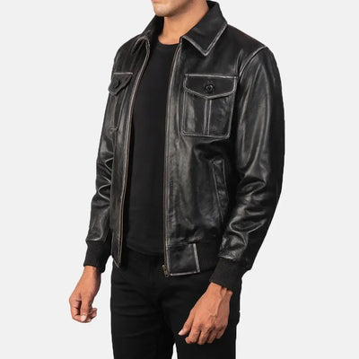 Rhythm Leather JacketLeather Bomber Jacket