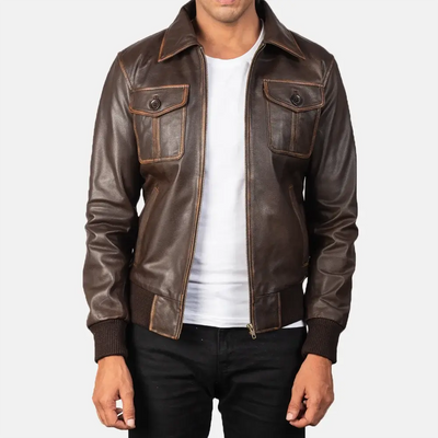 Rhythm Leather JacketLeather Bomber Jacket