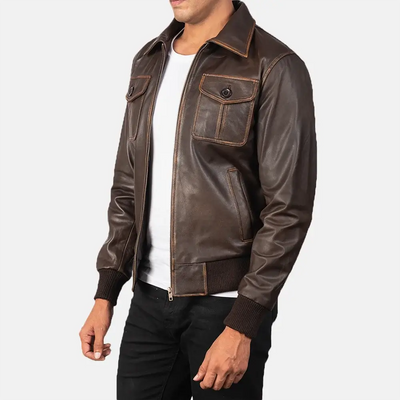 Rhythm Leather JacketLeather Bomber Jacket