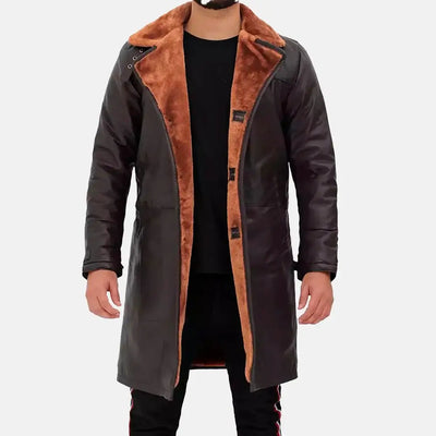 Shearlings Sage Mens Leather Duster Coat