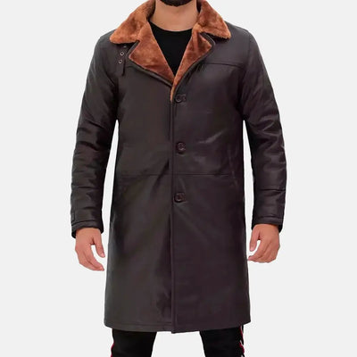 Shearlings Sage Mens Leather Duster Coat