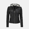 Shiftwear Leather Bomber Jacket for Women