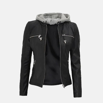 Shiftwear Leather Bomber Jacket for Women