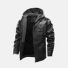 Shooting Star Mens Leather Jacket with Hood