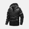 Shooting Star Mens Leather Jacket with Hood