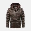 Shooting Star Mens Leather Jacket with Hood