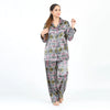 Silk-Print Loungewear-Silky dream-Dark-grey- green