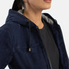 Snug Fit Leather Bomber Jacket for Women