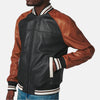 Solar Flare Aviator Men's Leather Varsity Jacket