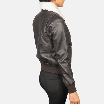 Squad Leather Bomber Jacket for Women