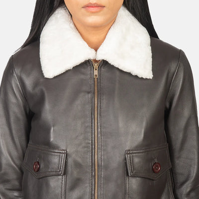 Squad Leather Bomber Jacket for Women