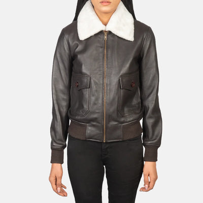 Squad Leather Bomber Jacket for Women