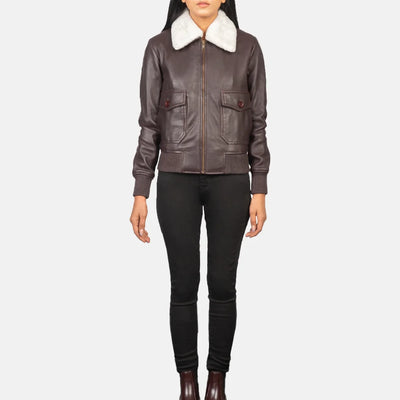 Squad Leather Bomber Jacket for Women