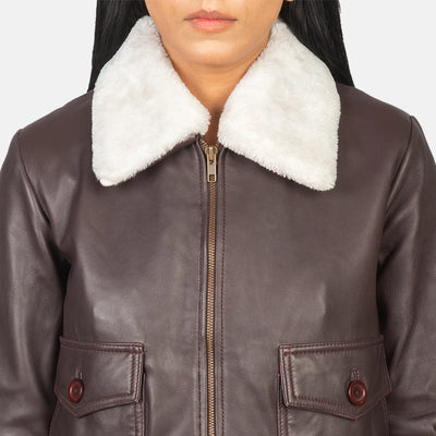 Squad Leather Bomber Jacket for Women