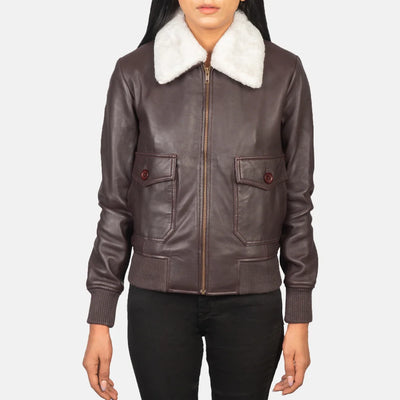 Squad Leather Bomber Jacket for Women