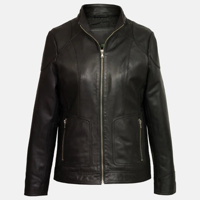 Tempest Women Hooded Leather Jacket