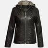 Tempest Women Hooded Leather Jacket