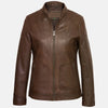 Tempest Women Hooded Leather Jacket