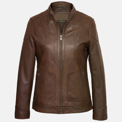 Tempest Women Hooded Leather Jacket