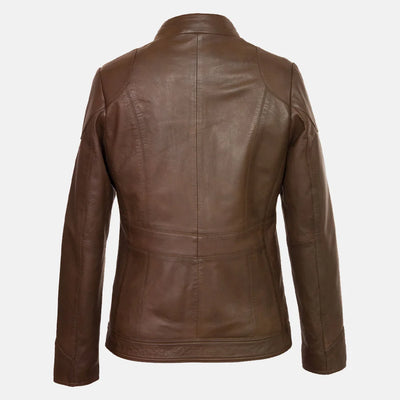 Tempest Women Hooded Leather Jacket