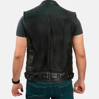 Torque Titan Leather Motorcycle Vest