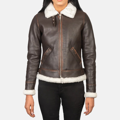 Vera Leather Bomber Jacket for Women