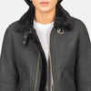 Vera Leather Bomber Jacket for Women