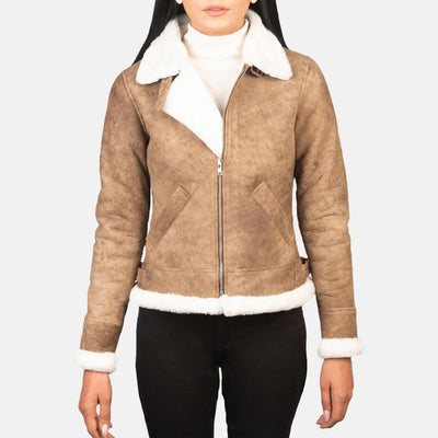 Vera Leather Bomber Jacket for Women