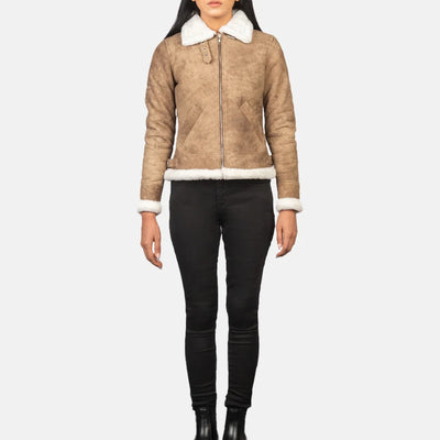 Vera Leather Bomber Jacket for Women