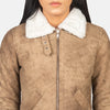 Vera Leather Bomber Jacket for Women